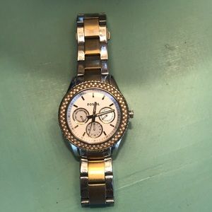 Fossil Watch GUC silver and gold